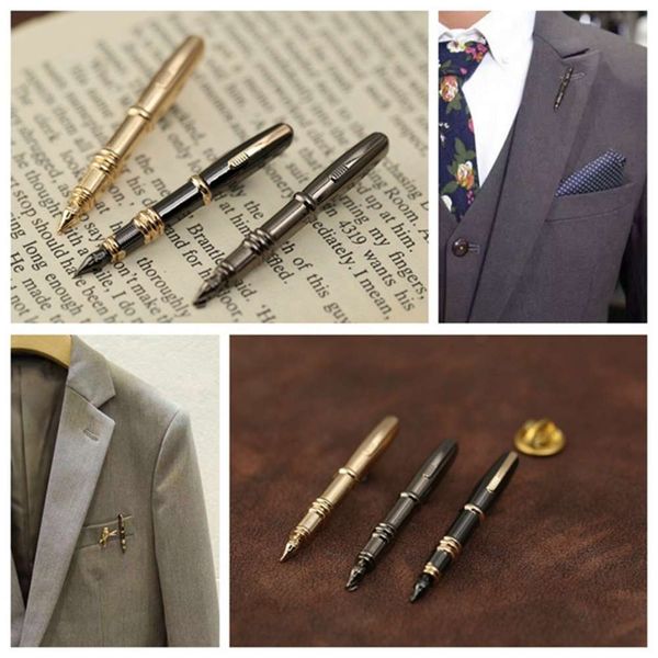 

men's style pen horse pin buckle fashion suit accessories brooch, Gray
