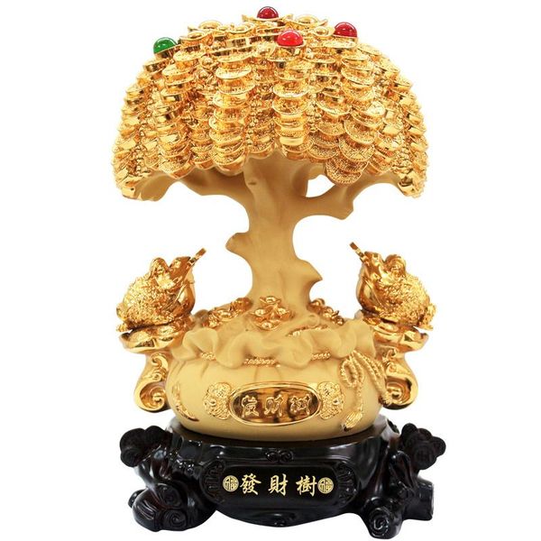 

decorative objects & figurines fortune tree treasure z open gift shop office decoration creative cash cow home decore resin charms fengs