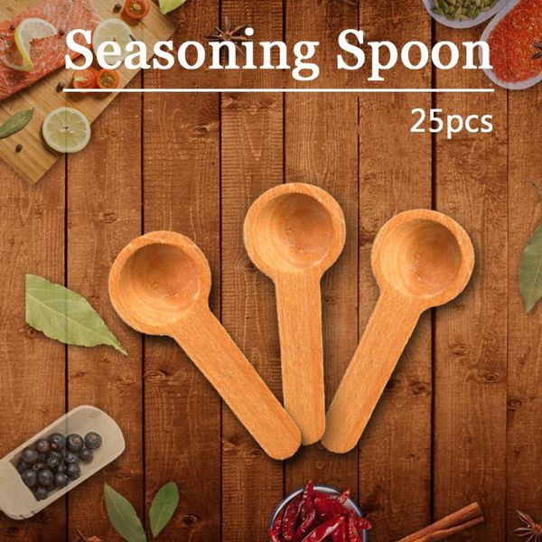 

mini nature wooden home kitchen cooking spoons tool scooper salt seasoning honey coffee pack of 25