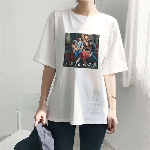 

friend letter print van womens t shirt gogh oil painting funny spoof summer harajuku casual plus size loose women clothing, White