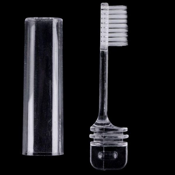 

toothbrush plastic portable folding teethbrush outdoor travel camping foldable clear