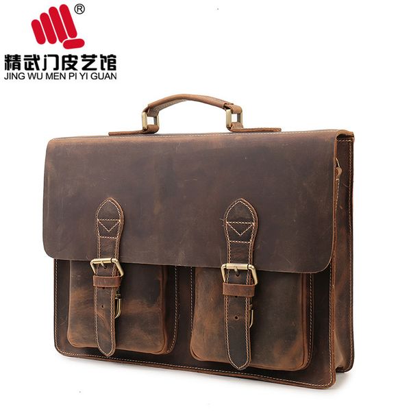 

briefcase real leather bag zhifeng head men's handbag simple