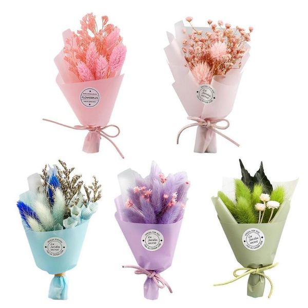 

natural dried flowers bouquet reed gypsophila party gift home plants flower diy decor wedding cr decorative & wreaths