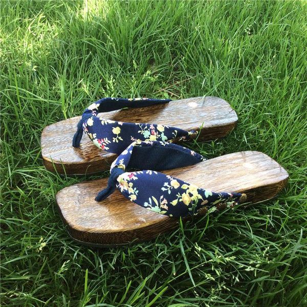 

summer women's kimono hundred wooden pickaxe chinese wind slippers shoes japanese character sandals cos ancient, Black