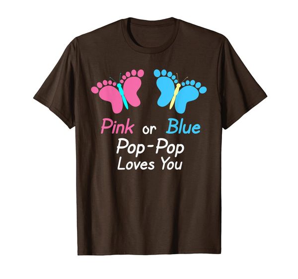 

Gender Reveal Pop-Pop Pink or Blue Butterflies T-Shirt, Mainly pictures