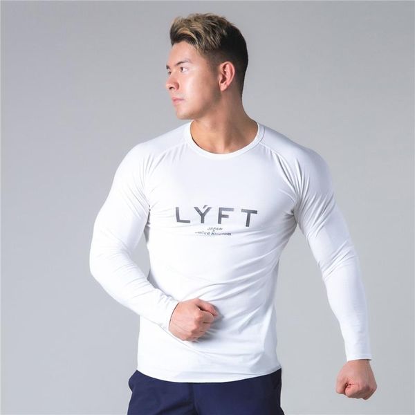 T-shirt da uomo Quick Dry Skinny Slim Running Sport T-shirt a maniche lunghe Camicie Palestra Fitness Training Elastico Uomo Uomo Jogging Allenamento T-shirt Top