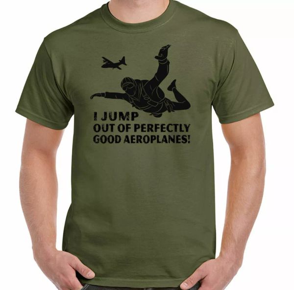 

skydiving t-shirt the jump off perfectly good airplanes man fun, White;black