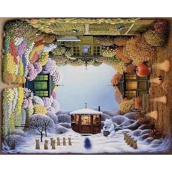 

paintings selilali diy four seasons in rotation painting by numbers landscape handpainted oil home wall art canvas