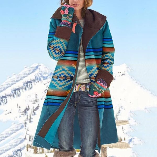 

women's wool & blends mid-length printed woolen coat long-sleeved lapel 2021 autumn and winter wn*, Black