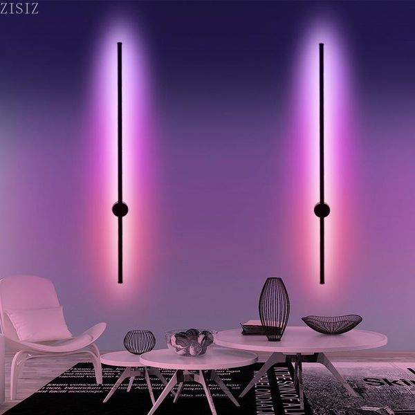 

wall lamp zisiz dimmable colorful modern rgb remote control led bedroom living room decoration lighting
