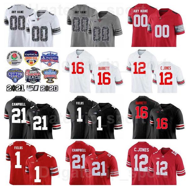 

ncaa college ohio state buckeyes 12 cardale jones jersey football 47 aj hawk 21 parris campbell 1 braxton miller 16 jt barrett 25 mike weber, Black