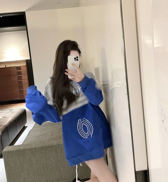 

luxury brand hoodie 21 early autumn small fragrance minority design contrast color sweater loose women's fashion, Black
