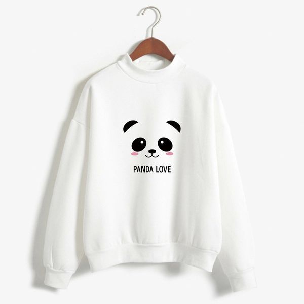 

panda love panda print street hip hop sweater, Black