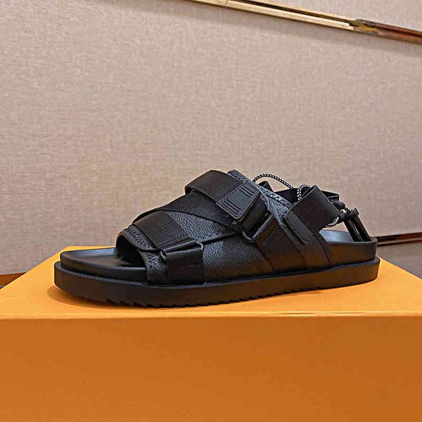 

designer flip men flops sandals slippers qulity draw string summer slides luxury flat male, Black