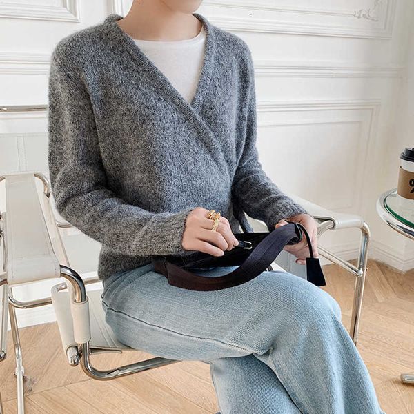 

women's sweaters sweaters v-neck lace-up sweater women long sleeve simple knitted card lgrx, White;black