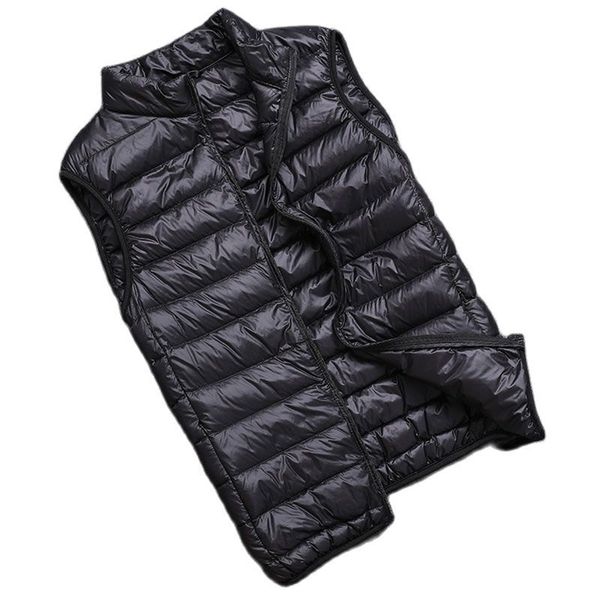 

men down vests autumn boys down vest light down jackets men warm outerwear m l  xxl 3xl 4xl 211110, Black