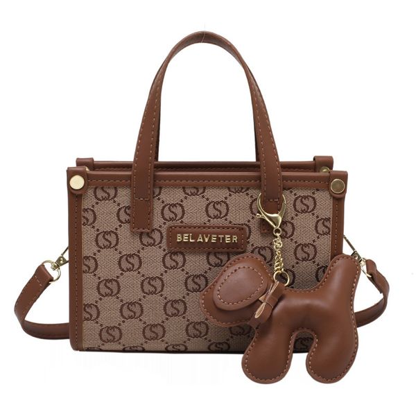 

80% store online sales direct french texture old flower tote women's autumn pendant handbag single shoulder messenger bag, Black;red