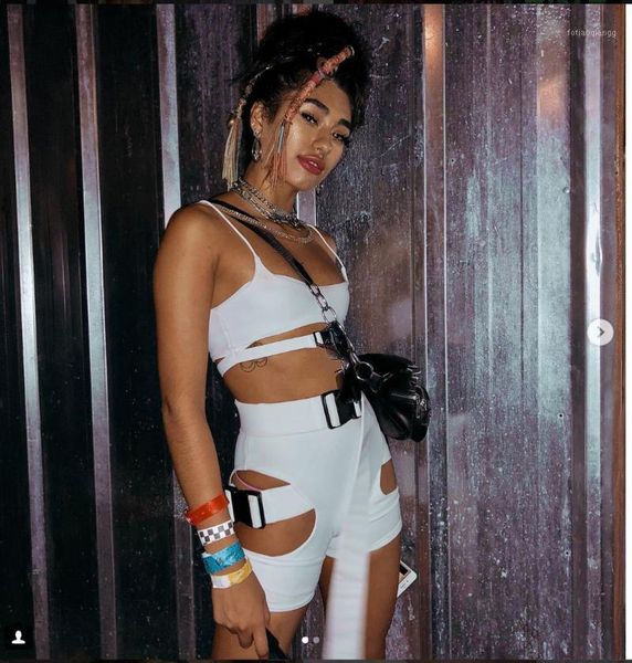 

neon two piece set tracksuit women crop and biker shorts sweat suits buckle club outfits summer matching sets women's tracksuits, Gray