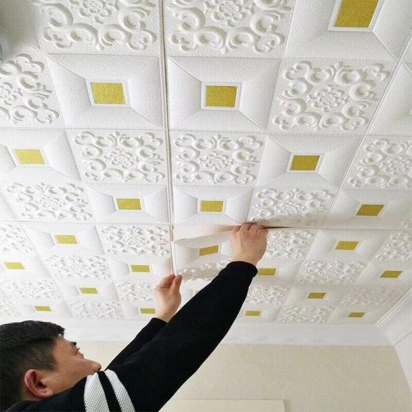 

wall stickers 3d stereo self-adhesive ceiling decorative living room bedroom waterproof wallpaper foam