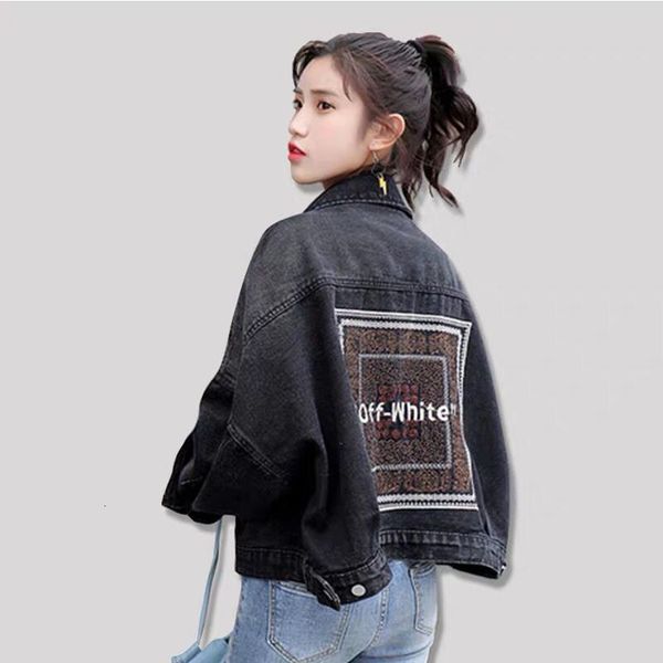 

women's jackets embroidered jean jacket, jeans short in autumn cdde, Black;brown