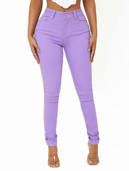 

zipper fly skinny jeans 81x7#, Blue