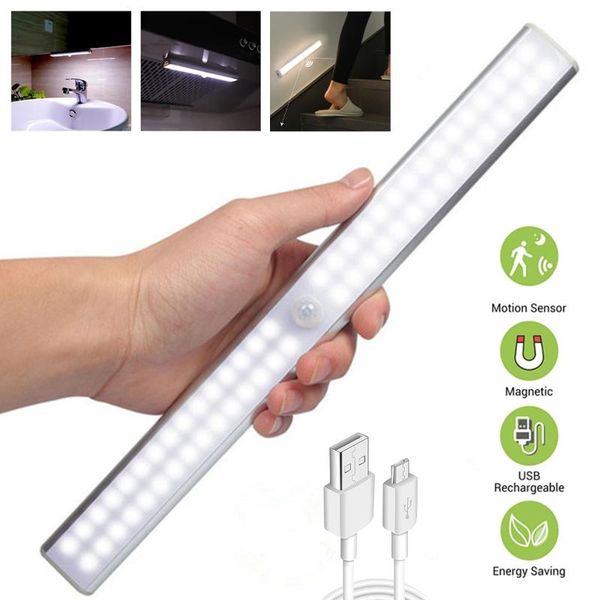 

night lights 20 30 40 50cm motion sensor light wireless led closet lamp for bedroom kitchen cabinet staircase backlight