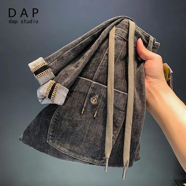 

men's jeans japan classic men casual mid-rise straight denim long pants comfortable trousers loose fit brand menswear man's, Blue