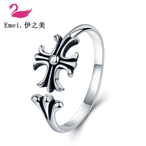

ring korean fashion thai silver open cross personalized jewelry straight