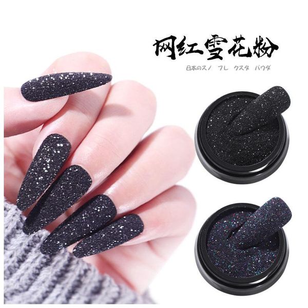 

nail glitter black white powders shining sugar glitters laser woolen powder holo uv gel polish diy art decorations, Silver;gold