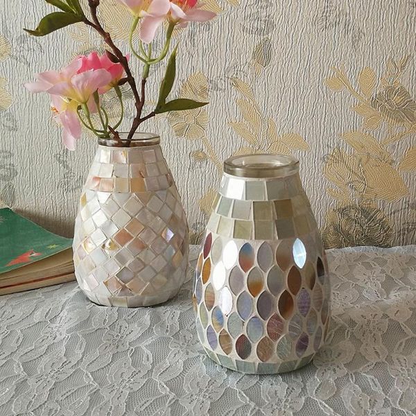 

vases flower vase mother of pearl shell mosaic glass