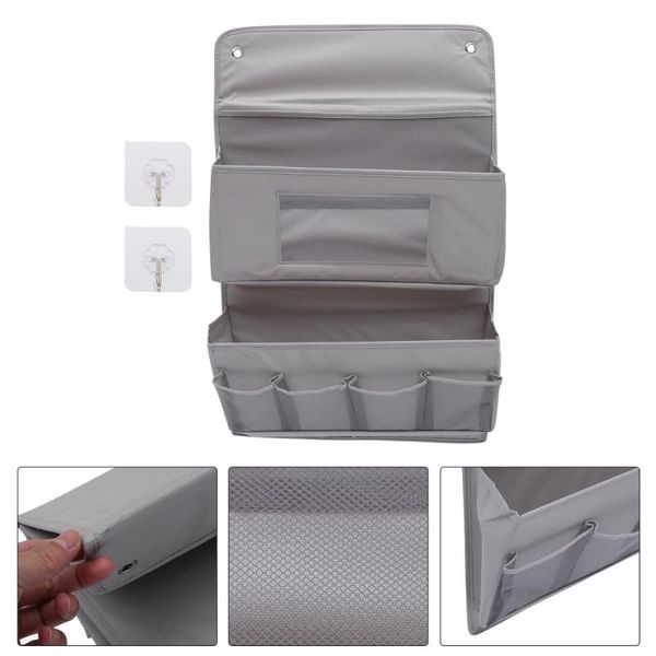 

set of large capacity storage pouch grocery bag with punch-hooks (grey) bags