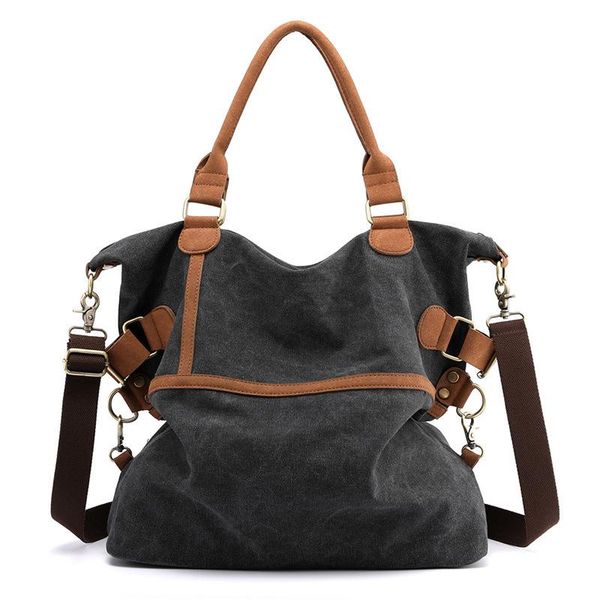 

leisure women cotton canvas shoulder bags handbag tote shopping bag capacity retro