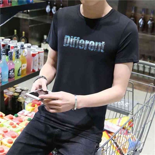 

men's t-shirts summer short sleeve korean youth base coat breathable t-shirt 6y5q, White;black