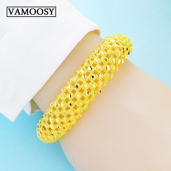 

charm bracelets 2021 women fine hollow geometric slim cuff bangles wide exaggerated for 24k gold & jewelry, Golden;silver