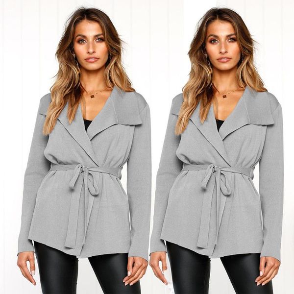 

women's sweaters 4 colors available women ladies long sleeve ol office cardigan knitwear sweater jumpers lace up coat casual, White;black