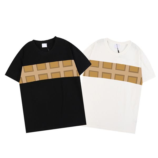 

men t-shirts hiphop streetwear designer t shirts men plaid stripe letter printed womens summer tees 4 colors, White;black