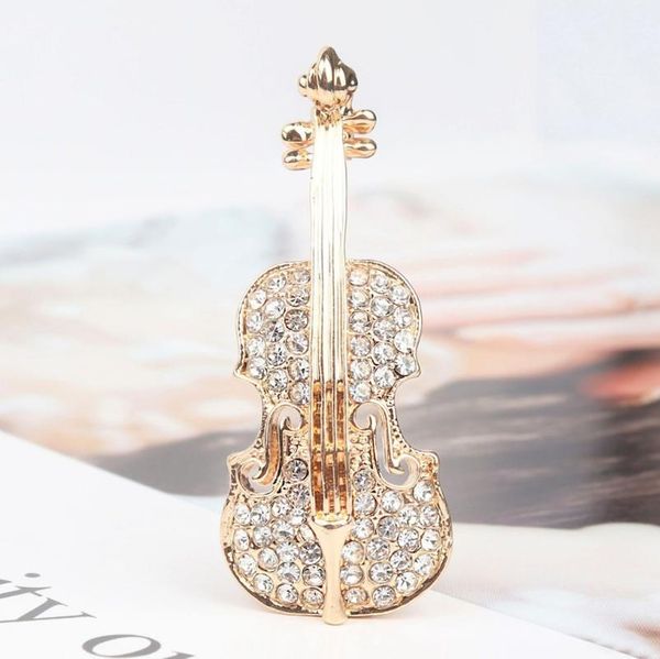 

pins, brooches fashion all-match violin brooch accessories alloy drip oil, Gray