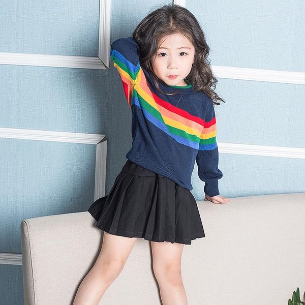 

selling children's sweater 2021 autumn and winter style men's women's child cute cotton knitted baby shirt rainb cardigan, Blue