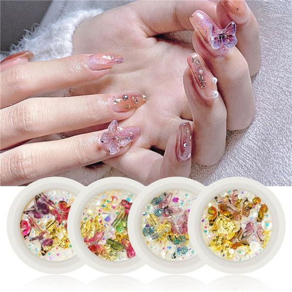 

wholesale 3d butterfly nail glitter sequins mixed ornament1, Silver;gold