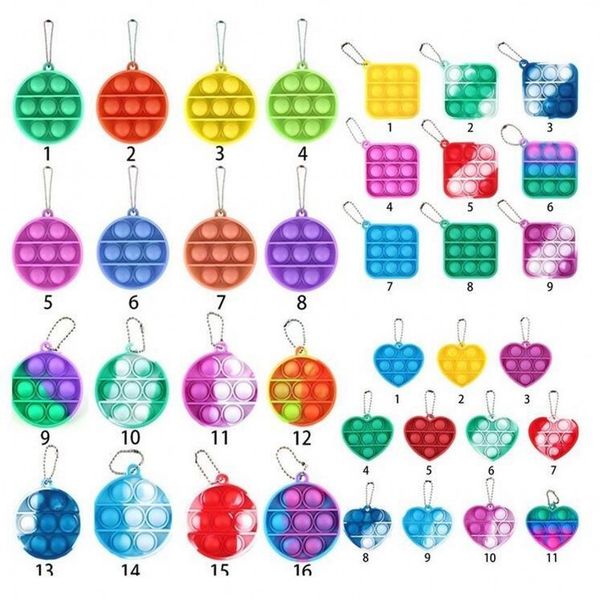 

dhl 3-7 days delivery decompression toy fidget simple dimple keychain push bubble fidget toys key chain anti stress bubble board keychain