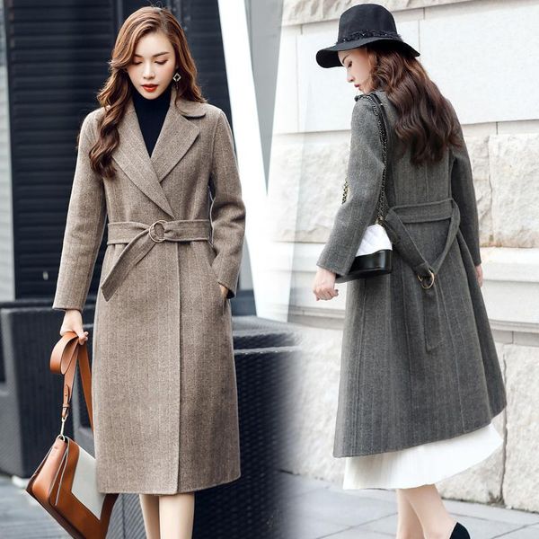 

women's wool & blends meiba clothing 2021 spring and autumn cashmere coat, Black