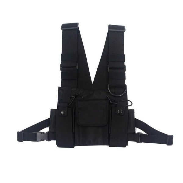 

functional tactical chest bag fashion hip hop vest streetwear waist pack women black rig belt bags