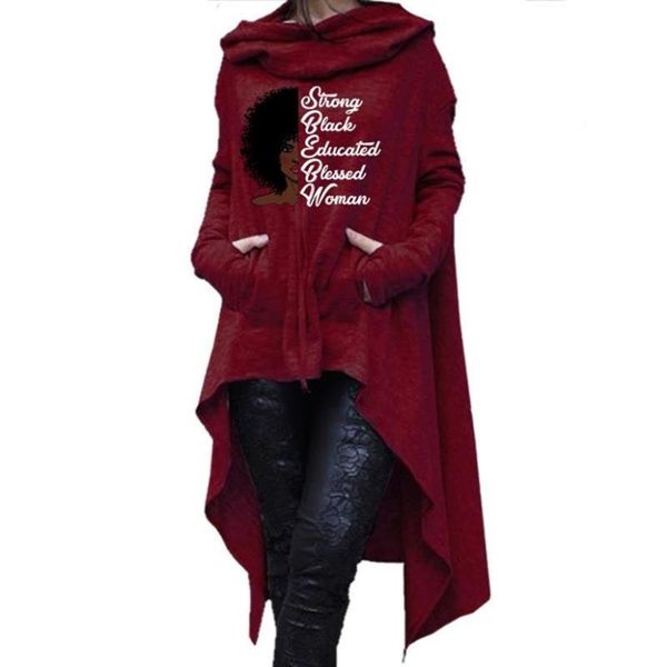 

women's hoodies & sweatshirts for women long irregular strong black letters print sweatshirt femmes female funny