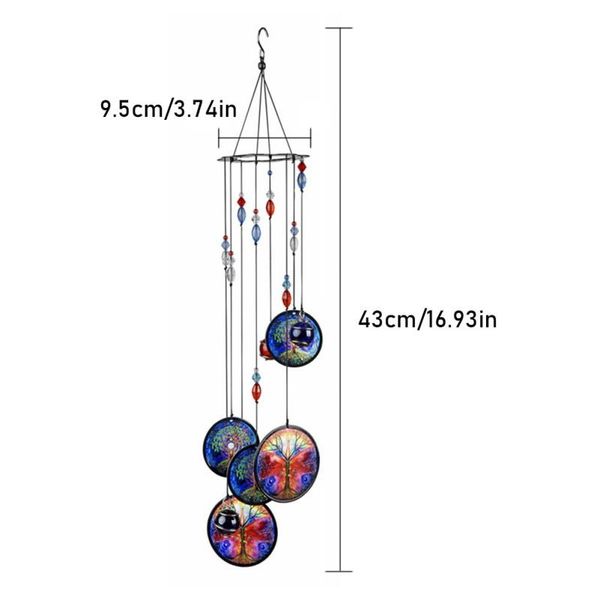 

decorative objects & figurines wind chime outdoor decoration 12.9" metal memorial gift for garden yard ornaments household products app