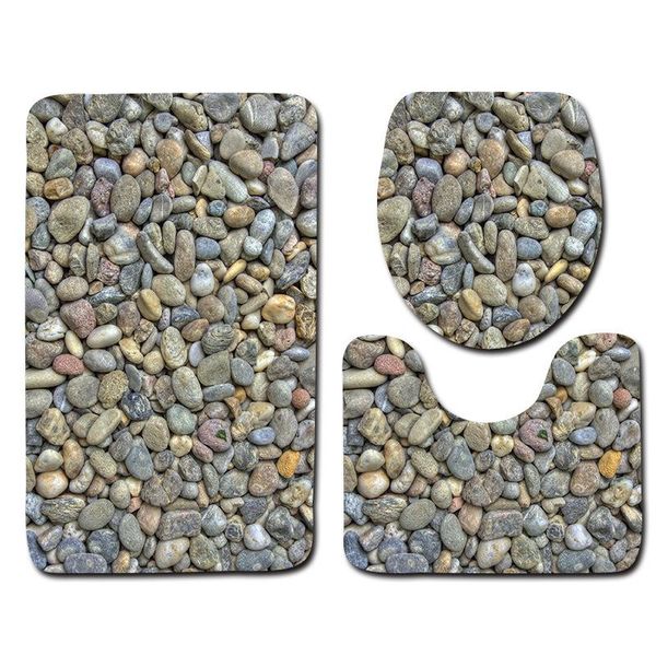 

stone mat bathroom toilet three piece set decoration bath mats