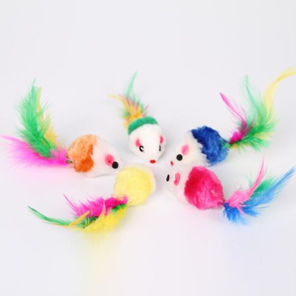 

cat toys pet toy colorful tail down mouse mini cute
