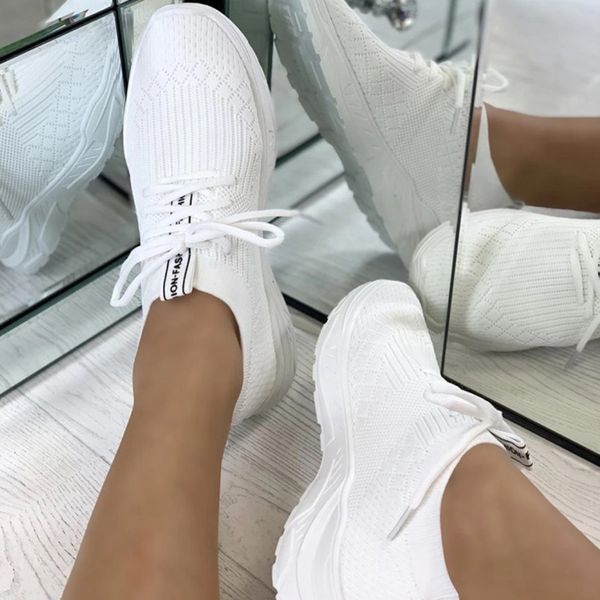 

white shoes woman spring summer breathable sneakers women plus size sports flats light running shoes femmes chaussures