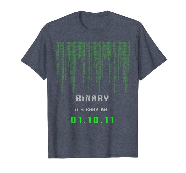 

binary it's easy as 1,2,3 programming coding funny t-shirt, White;black