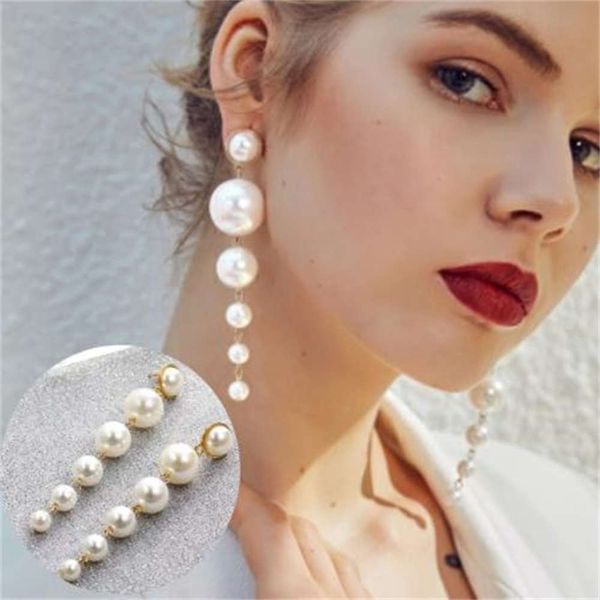 

personalized simple pearl long earrings earrings atmospheric fashion