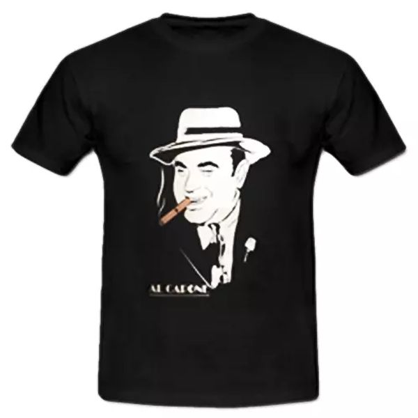 

t-shirt shirt nightlife 87 shirt black al capone 100% cotton, White;black